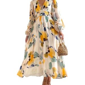 Vibrant Long Sleeve Maxi Dress